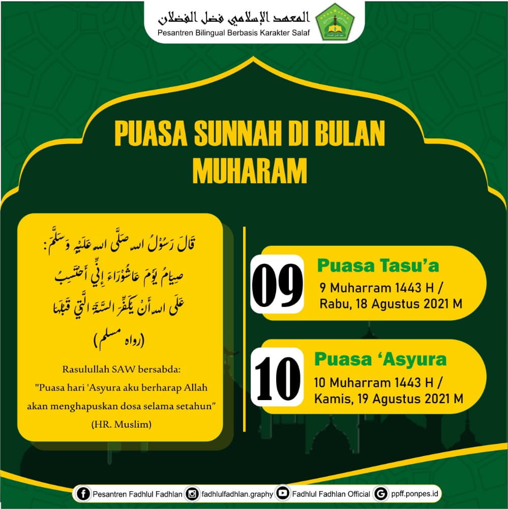 Puasa Sunnah di Bulan Muharrom (Tasu'a & Asyuro)