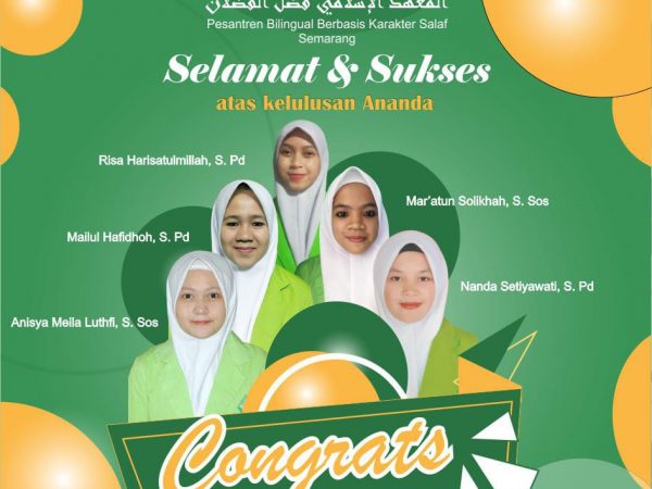 Selamat dan Sukses bagi Wisudawati Pondok Pesantren Fadhlul Fadhlan Semarang