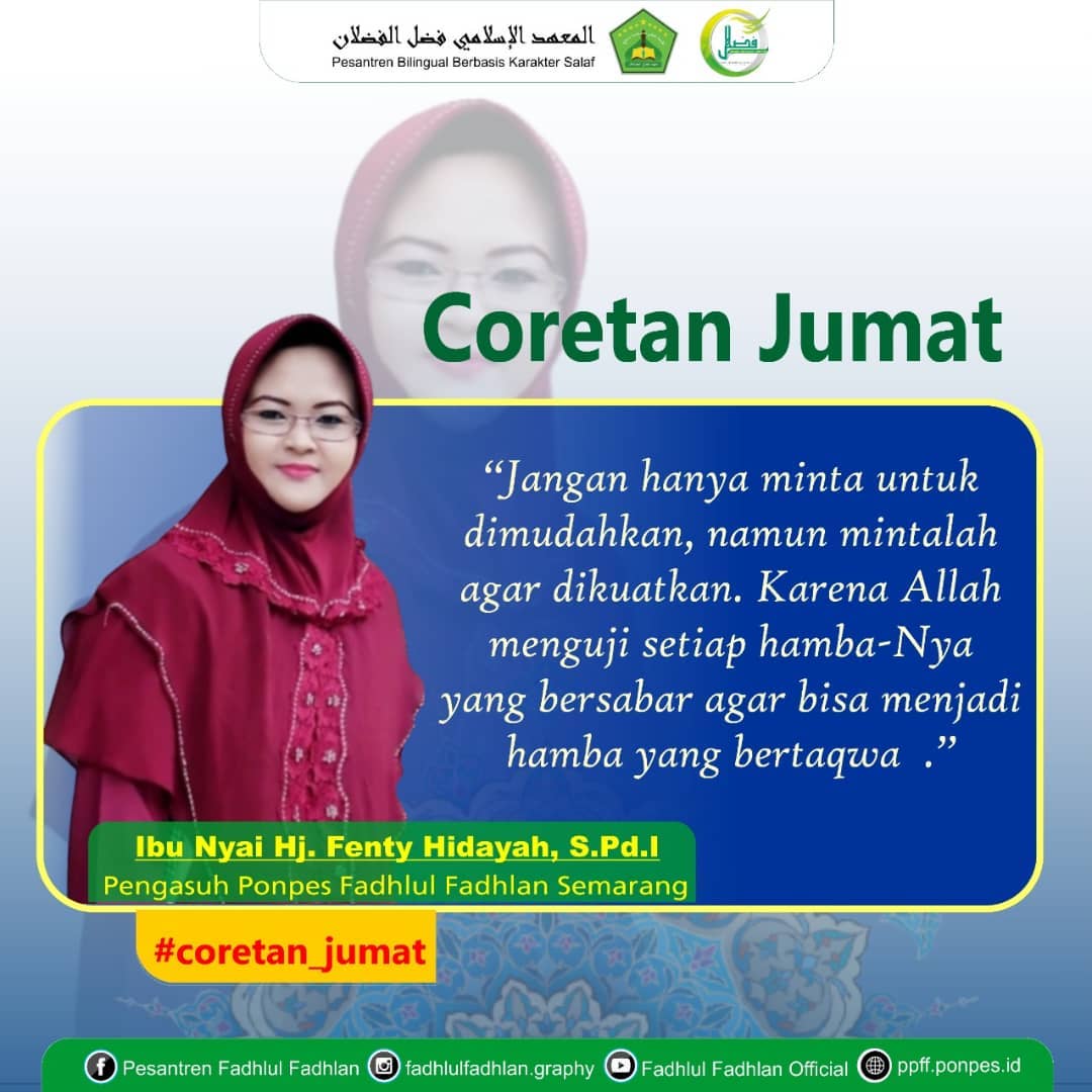 Jangan Hanya Meminta Untuk Dimudahkan, Namun Mintalah Agar Dikuatkan. Karena Allah Menguji Setiap Hamba-Nya Yang Bersabar Agar Bisa Menjadi Hamba Yang Bertaqwa