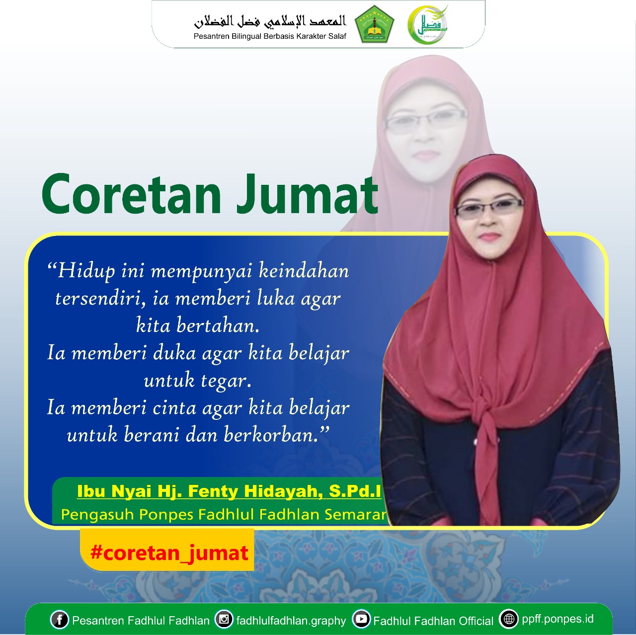 Hidup ini Mempunyai Keindahan Tersendiri, Ia Memberi Luka Agar Kita Bertahan. Ia Memberi Duka Agar Kita Belajar Untuk Tegar. Ia Memberi Cinta Agar Kita Belajar Untuk Berani dan Berkorban
