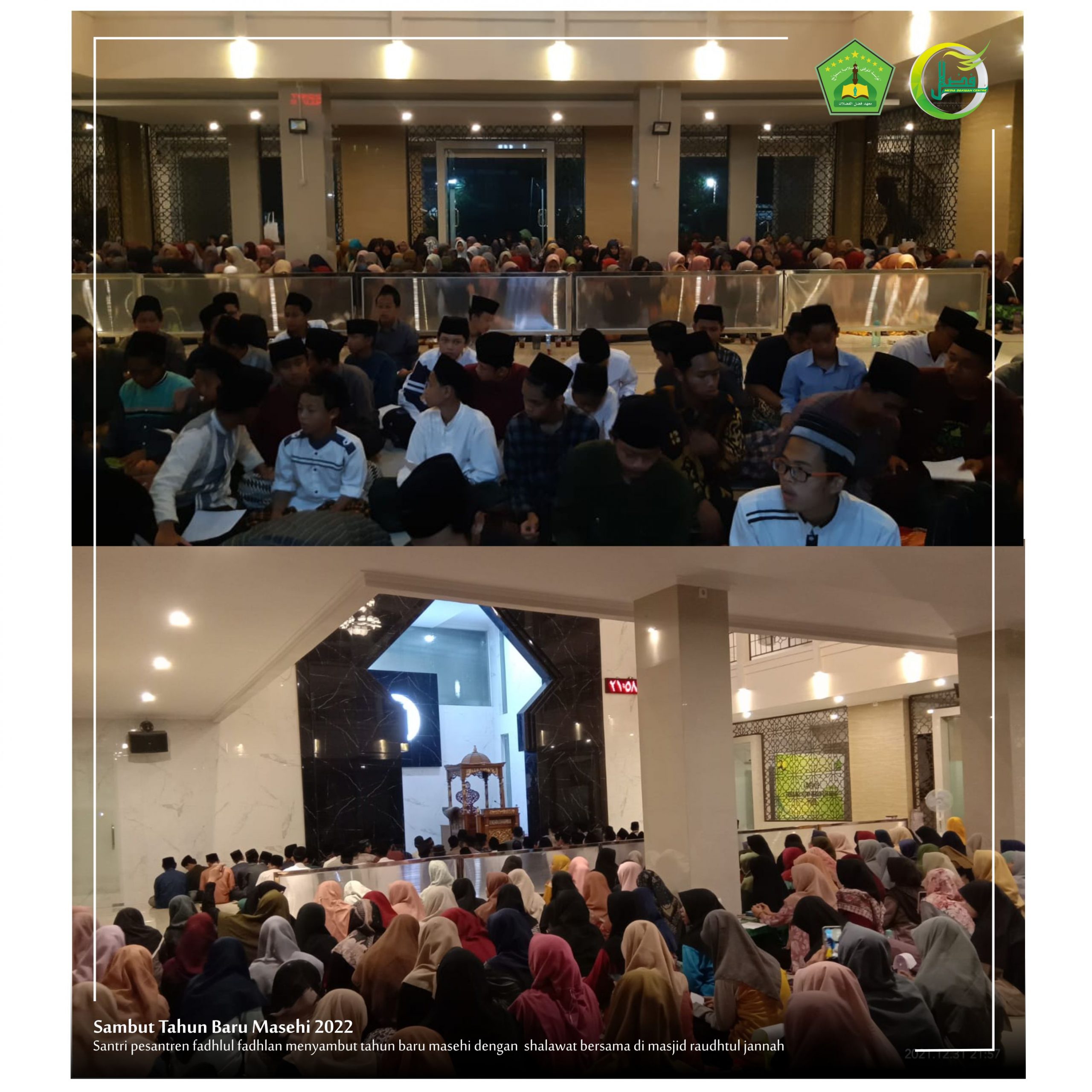 Menyambut Tahun Baru Masehi Pondok Pesantren Fadhlul Fadhlan (Pondok Pesantren Bilingual Berbasis Karakter Salaf) Semarang mengadakan shalawat bersama