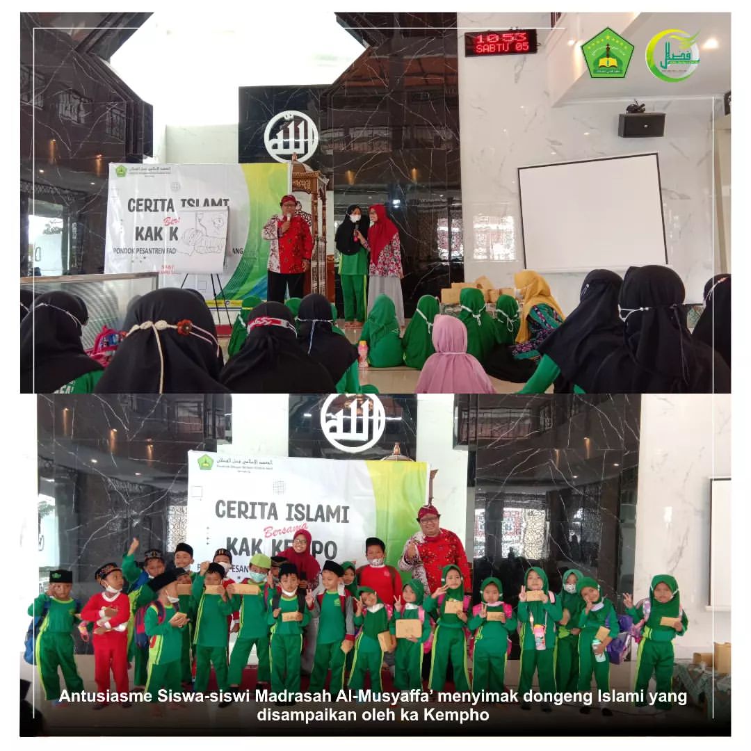 Antusiasme Siswa-siswi Madrasah Al-Musyaffa' Saat Menyimak Dongeng Islami yang di Sampaikan oleh Kak Kempho Antusiasme Siswa-siswi Madrasah Al-Musyaffa' Saat Menyimak Dongeng Islami yang di Sampaikan oleh Kak Kempho