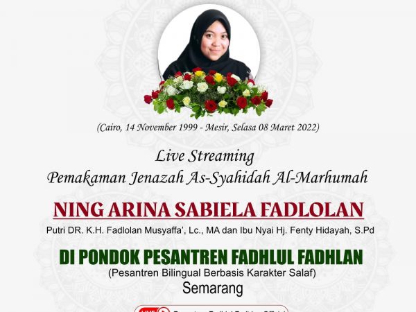 Sedang Berlangsung Acara Live Streaming Khotmil Qur'an dan Suasana di Pondok Pesantren Fadhlul Fadhlan, Sembari Menunggu Kedatangan Jenazah As-Syahidah Al-Marhumah Ning Arina Sabiela Fadholan