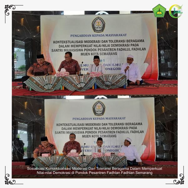 Dosen FISIP UNDIP Adakan Sosialisasi Konsektualisasi Moderasi Dan Toleransi Beragama Dalam Memperkuat Nilai-nilai Demokrasi di Pondok Pesantren Fadhlan Fadhlan Semarang