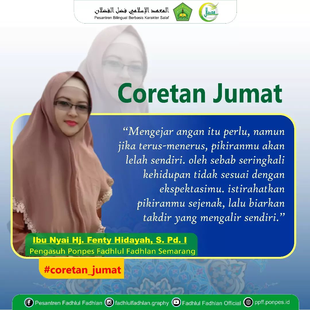 Mengejar angan itu perlu, namun jika terus-menerus, pikiranmu akan lelah sendiri. Oleh sebab seringkali kehidupan tidak sesuai dengan ekspektasimu. Istirahatkan pikiranmu sejenak, lalu biarkan takdir yang mengalir sendiri.