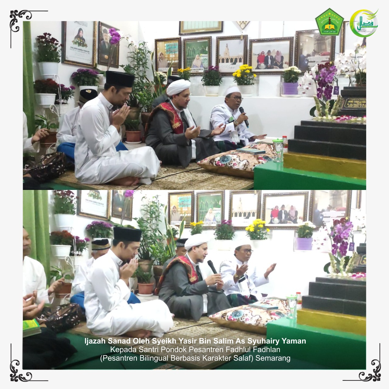 Ijazah Sanad Oleh Syekh Yasir Bin Salim As Syuhairy Yaman Kepada Santri Pondok Pesantren Fadhlul Fadhlan