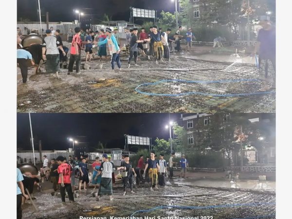 Menyambut Hari Santri Nasional (HSN) 2022, Pondok Pesantren Fadhlul Fadhlan (PPFF) Semarang Perbaharui Gelanggang Olahraga.