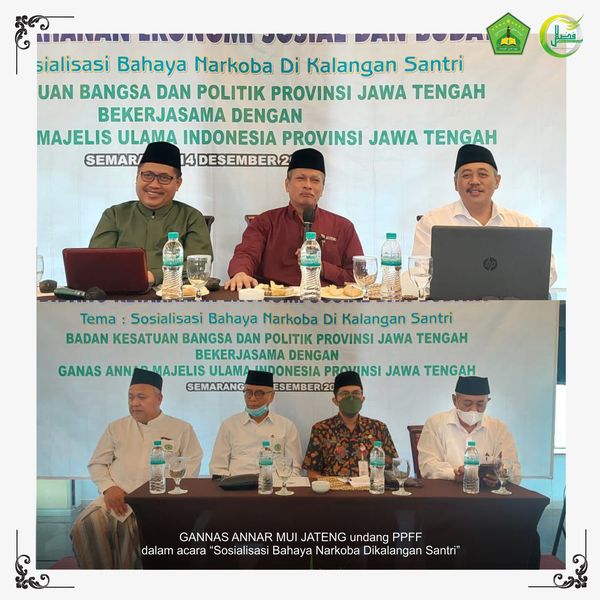 SOSIALISASI BAHAYA NARKOBA DIKALANGAN SANTRI BERSAMA GANNAS ANNAR MUI JATENG