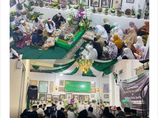 Peringati Haul Ke-1 Ning Arina Sabiela Pesantren Fadhlul Fadhlan, Ribuan Santri dan Jama'ah Pengajian Yai Fadlolan Lantunkan Maulid Burdah