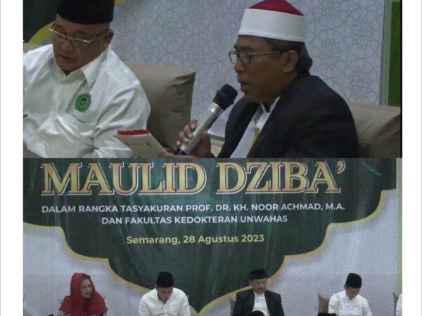 DR. KH. Fadlolan Musyaffa', Lc. MA Hadir Sebagai Pemimpin Maulid Dziba' dalam Majelis Silaturahim Masyayikh Nahdlatul Ulama (NU) Jawa Tengah di Universitas Wahid Hasyim