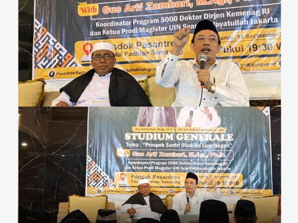 Gus Arif Zamhari, M.Ag., Ph.D., Beri Motivasi Kepada Santri PPFF Untuk Studi ke Luar Negeri Dalam Acara Stadium Generale "Prospek Santri Studi ke Luar Negeri"
