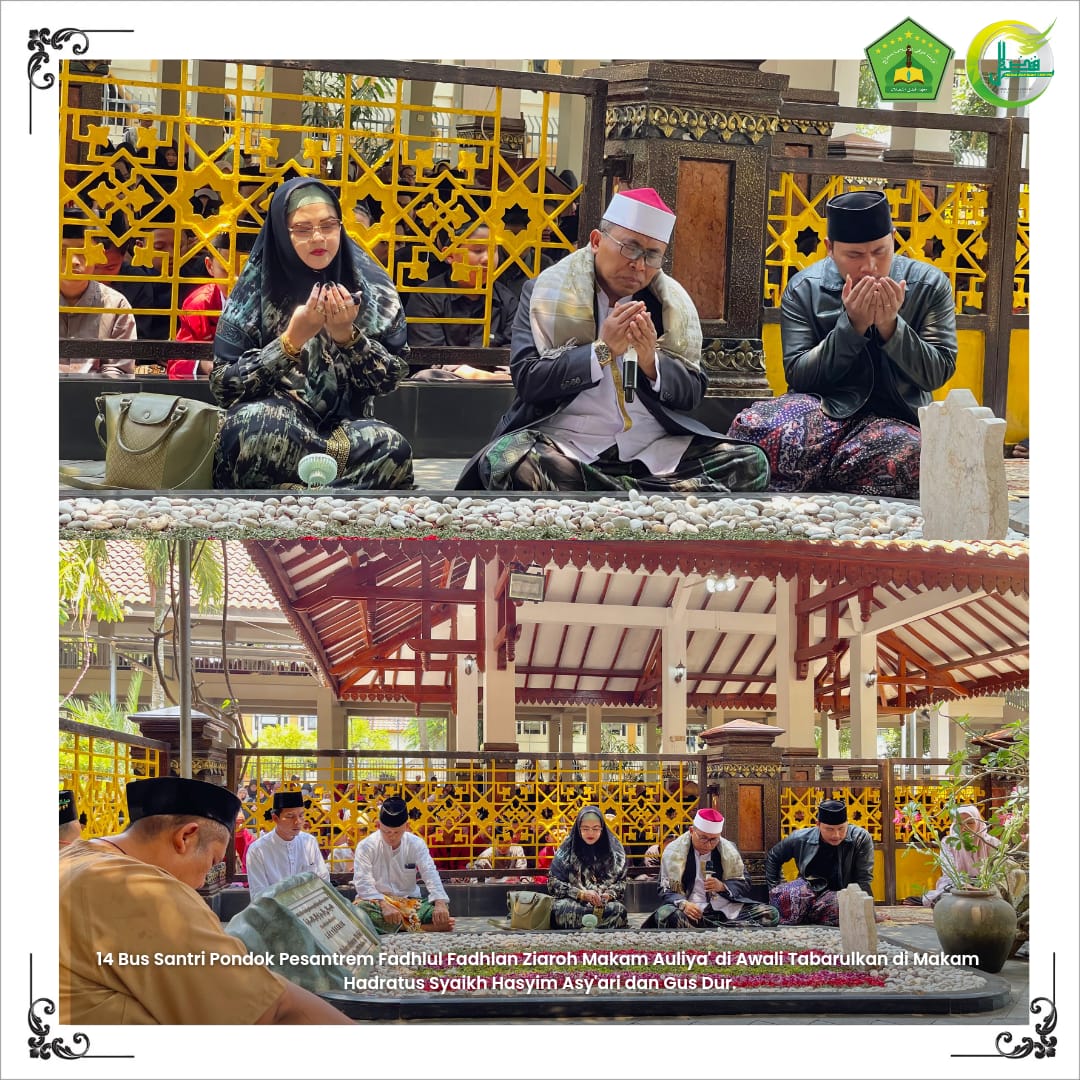 Ziarah Auliya' Jawa Timur-Madura, Gema Tahlil Ribuan Santri Ponpes Fadhlul Fadhlan Penuhi Makam Hadrotus Syekh Hasyim Asyari dan Gus Dur