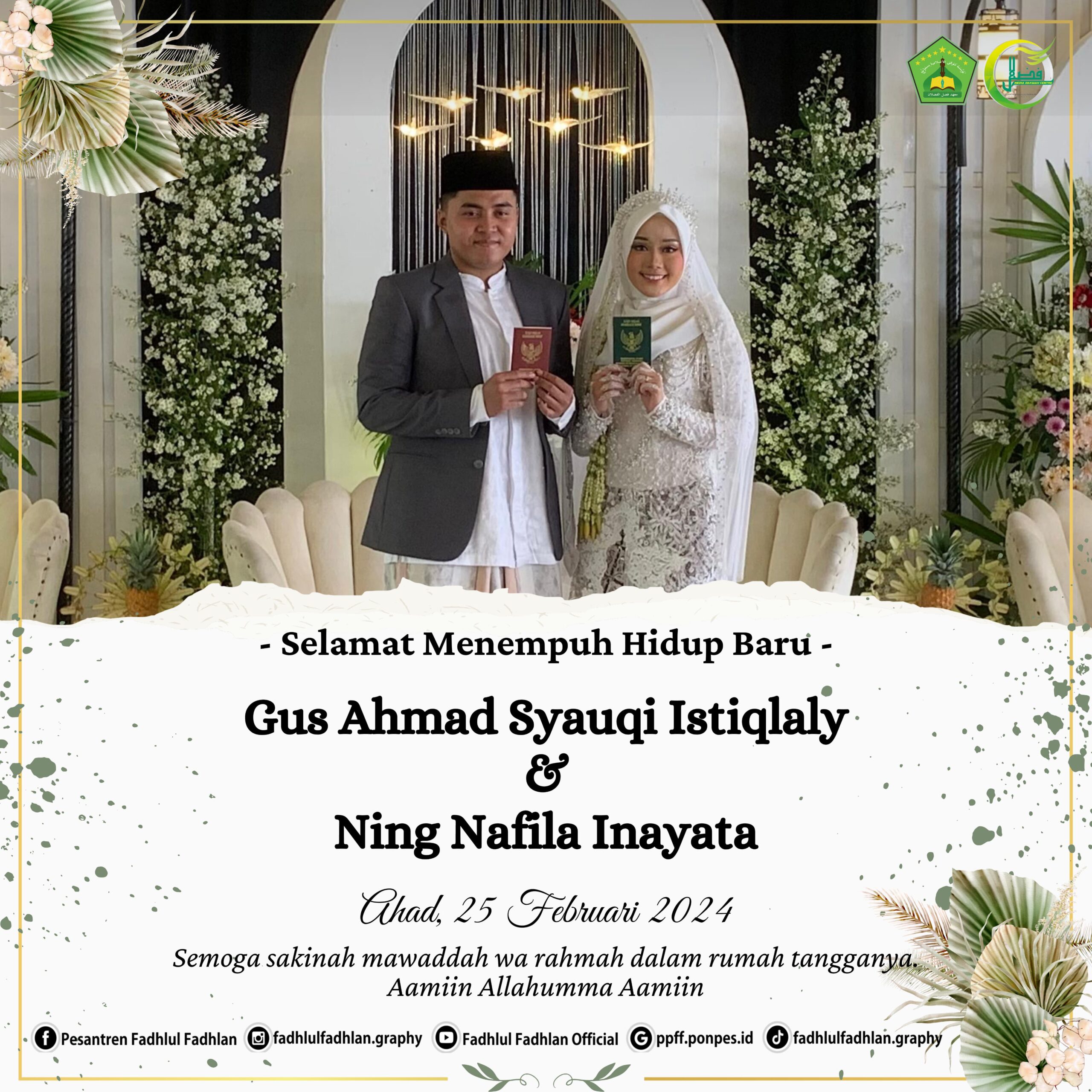 Barakallah! Gus Ahmad Syauqi Istiqlaly Fadlolan, Putra Pengasuh Pondok Pesantren Fadhlul Fadhlan Semarang, Langsungkan Akad Nikah di Kediaman Ning Nafila Inayata