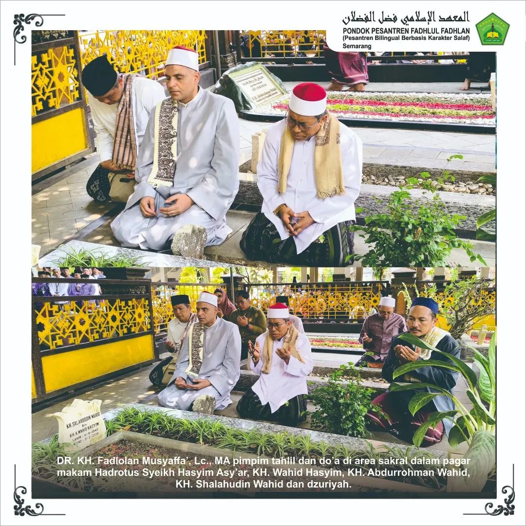 Ziarah Makam Auliya’ 2024 Jateng-Jatim-Madura, Ribuan Santri Ponpes Fadhlul Fadhlan Gemakan Tahlil dan Doa di Makam Hadrotus Syekh Hasyim Asyari dan Gus Dur