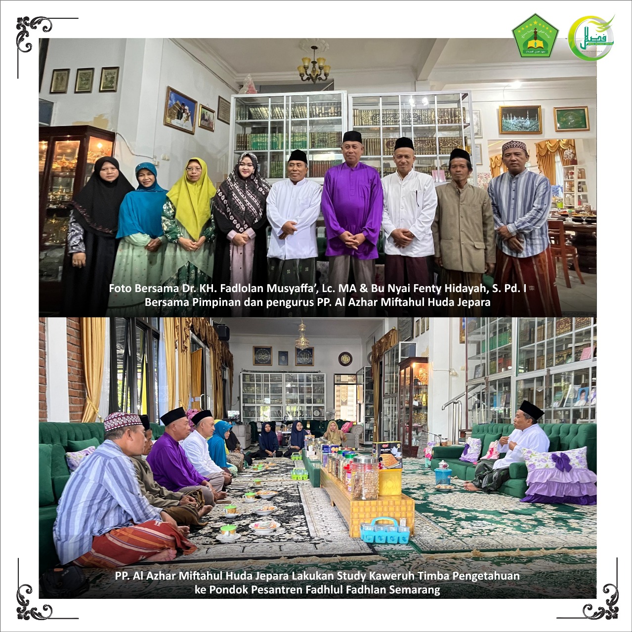 Ingin jadi Pesantren Binaan, PP. Al Azhar Miftahul Huda Jepara Lakukan Study Kaweruh Timba Pengetahuan ke Pesantren Fadhlul Fadhlan